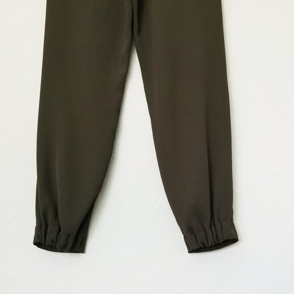 Vince Olive Green Pleated Front Crepe Jogger Pants Size 6 Ankle Crop Flowy $195 - Picture 10 of 14